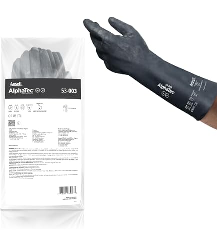 Ansell AlphaTec 53-002 Chemical-Resistant Neoprene Gloves, S, 1